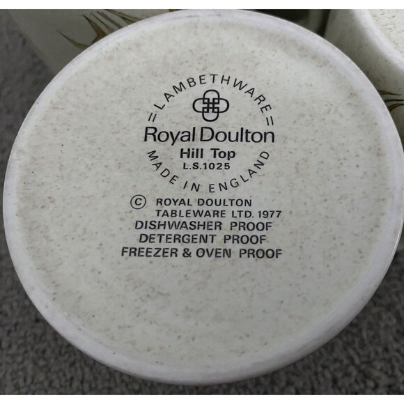 1970's Vtg Royal Doulton Hill Top Coffee Tea Mug Cup Lambetware England Set of 5 - Picture 7 of 7
